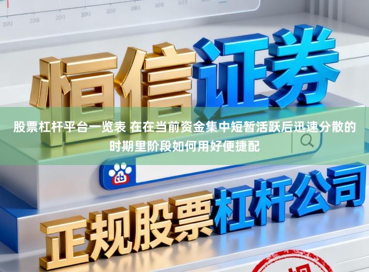 股票杠杆平台一览表 在在当前资金集中短暂活跃后迅速分散的时期里阶段如何用好便捷配